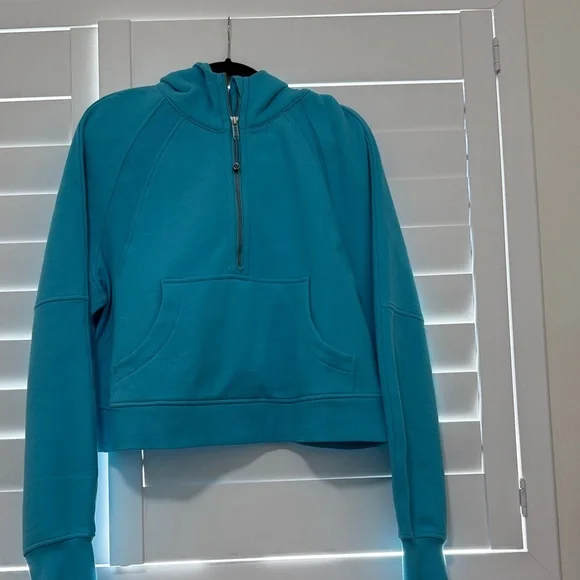 Lululemon Women’s Scuba Half-Zip Turquoise Blue Hoodie - Picture 1 of 5